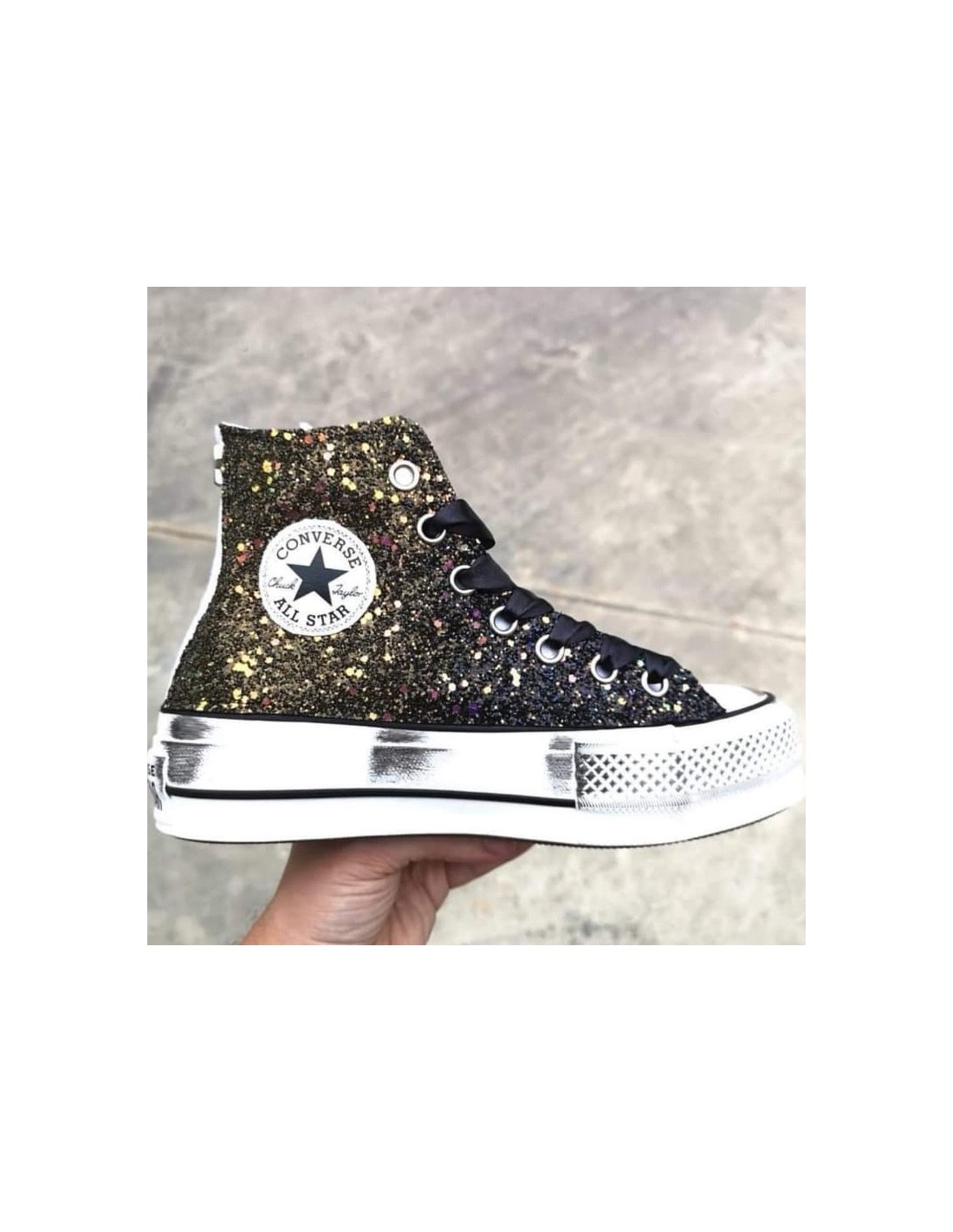 converse glitter platform shoes